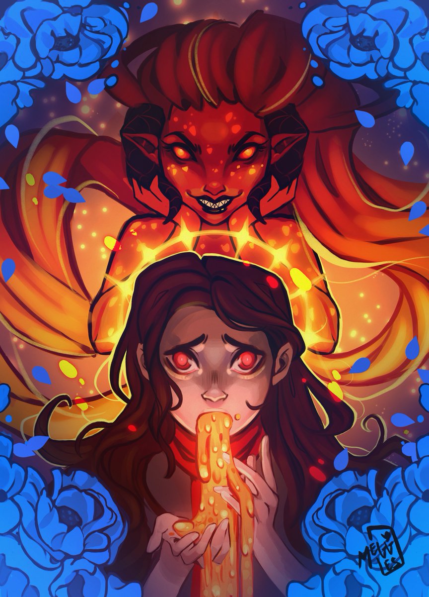 We’re absolutely POSSESSED by @MegglesArt’s Spotlight piece for AVA’S DEMON: BOOK TWO: AFTERMATH exclusively on @kickstarter from @avasdemon. Score limited edition merch, unlocked bonus comics, & MORE! Will you make the pact? skybnd.info/ADKS2t #AvasDemon