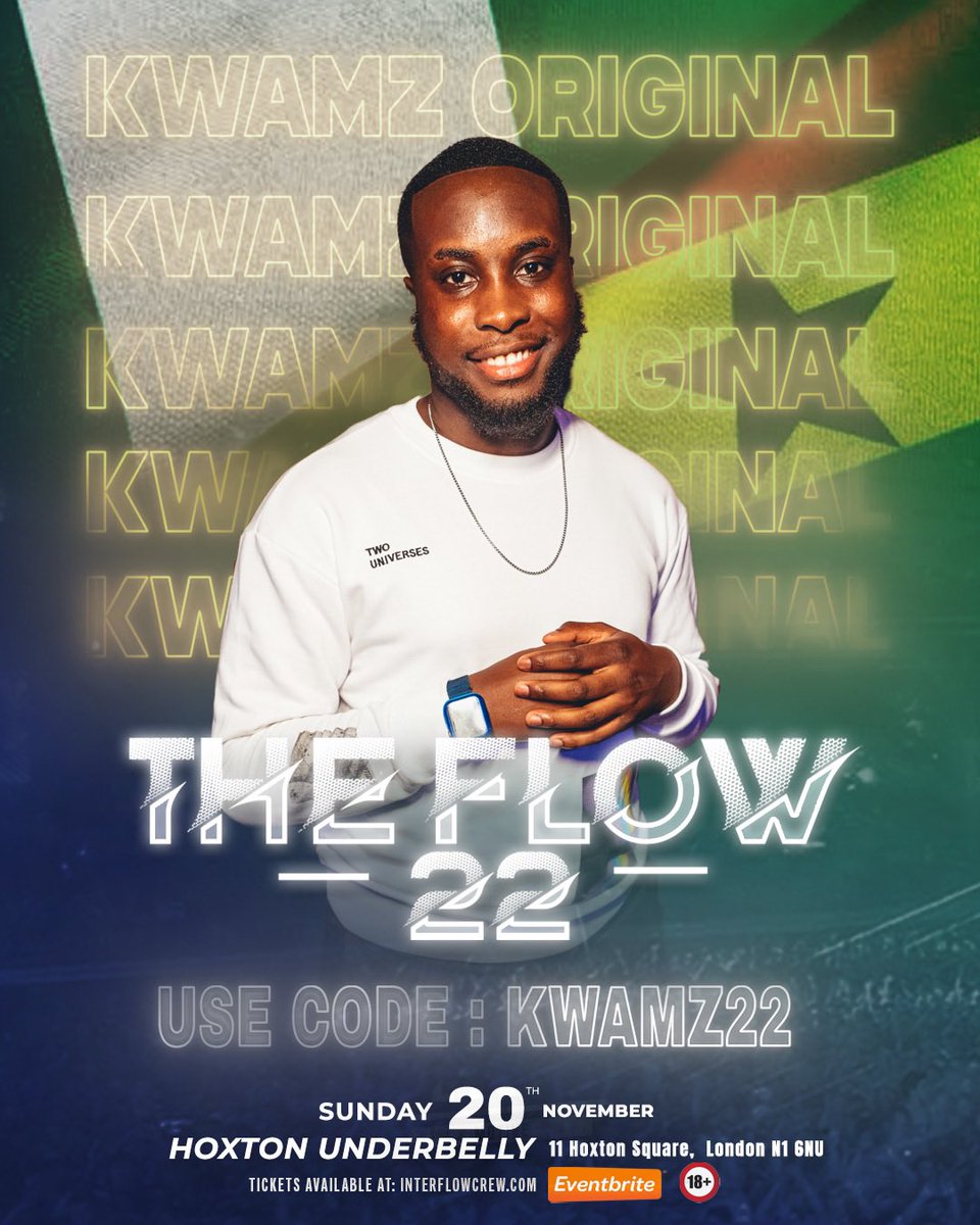 interflowcrew's tweet photo. it’s confirmed KWAMZ ORIGINAL will be shutting down The Flow 22🔥

USE CODE : KWAMZ22

Tickets are available and its link can be found in our bio! Get yours asap 🥳🔥 @KwamzOriginal https://t.co/ZwnQSE4qpS