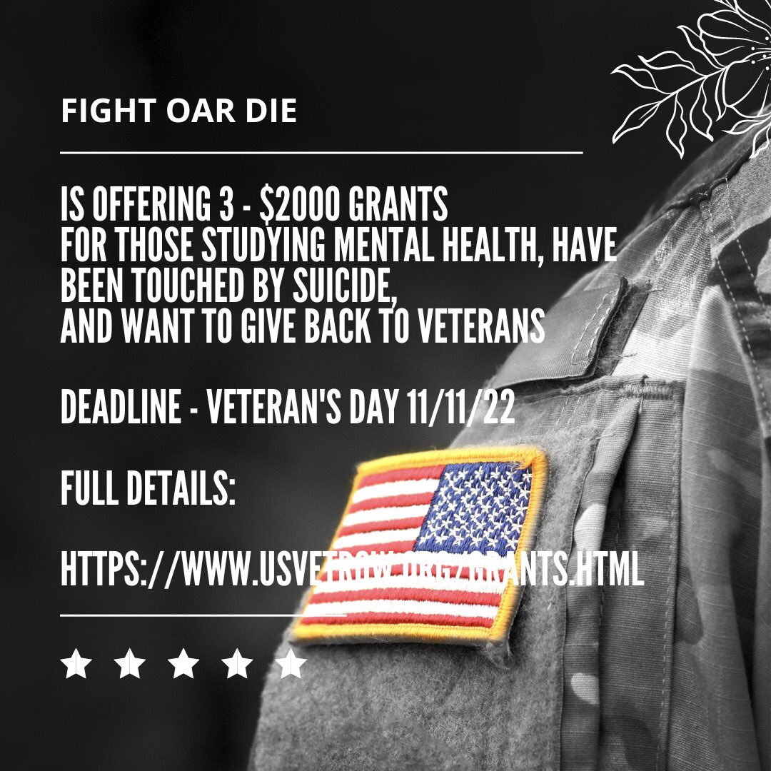 For details visit
usvetrow.org/grants.html