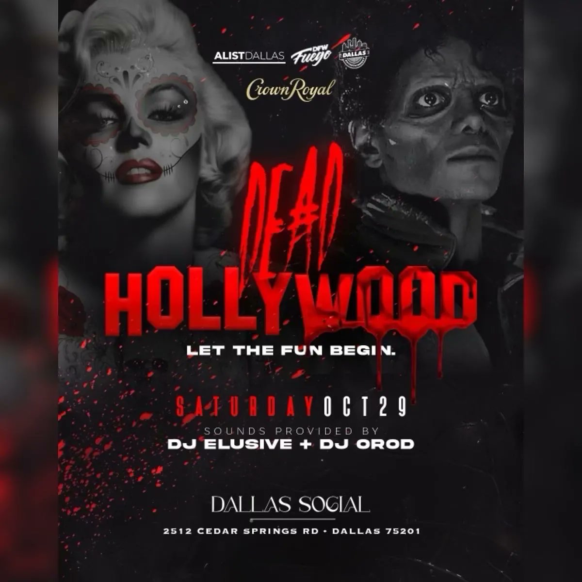 UNTStudents's tweet photo. You DO NOT wanna miss the HOTTEST Halloween party in Dallas, TX! 😈

D E A D  H O L L Y W O O D ☠️ 

21+ 
Saturday, Oct 29th ✔️

Get FREE tickets NOW below ⬇️
https://t.co/zXS6BrFAj9 https://t.co/wTIi5rtiv3