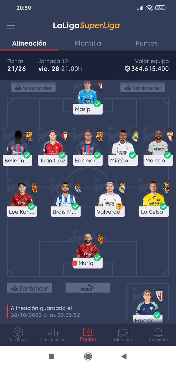 Esta jornada en <a href="/FantasyLaLiga/">Fantasy LALIGA</a> voy con esto: mítica Liga Fantástica, mi mejor liga pública, #TheBestFantasy The Máster Gr.1 y liga con amigos...
#LaLigaEsFantasy