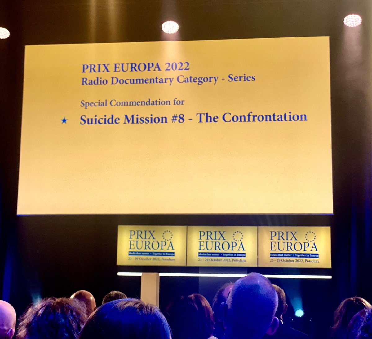 Wow! „Himmelfahrtskommando“ ist Special Commendation der Jury beim Prix Europa. Glückwunsch @patrizipien! Ich bin so dankbar, dass ich an diesem Podcast mitarbeiten durfte. #prixeuropa #besteuropeandocumentaryseries