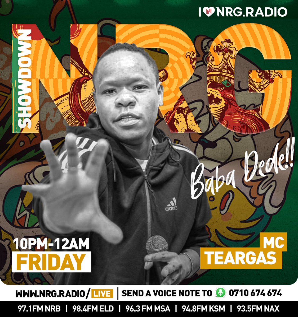 NRGRadioKenya's tweet photo. 🇯🇲🇯🇲The big bad show is happening now with @McTeargas 😎😎
Umeingia Kwa script???
#teargasonnrg https://t.co/h77jKvd9yx