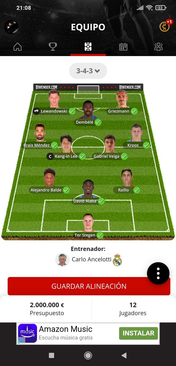 Y en <a href="/biwenger/">Biwenger Fantasy 🏆</a> voy con esto: Liga por comunidades Galicia y Liga Fantasy Carrasco 👇