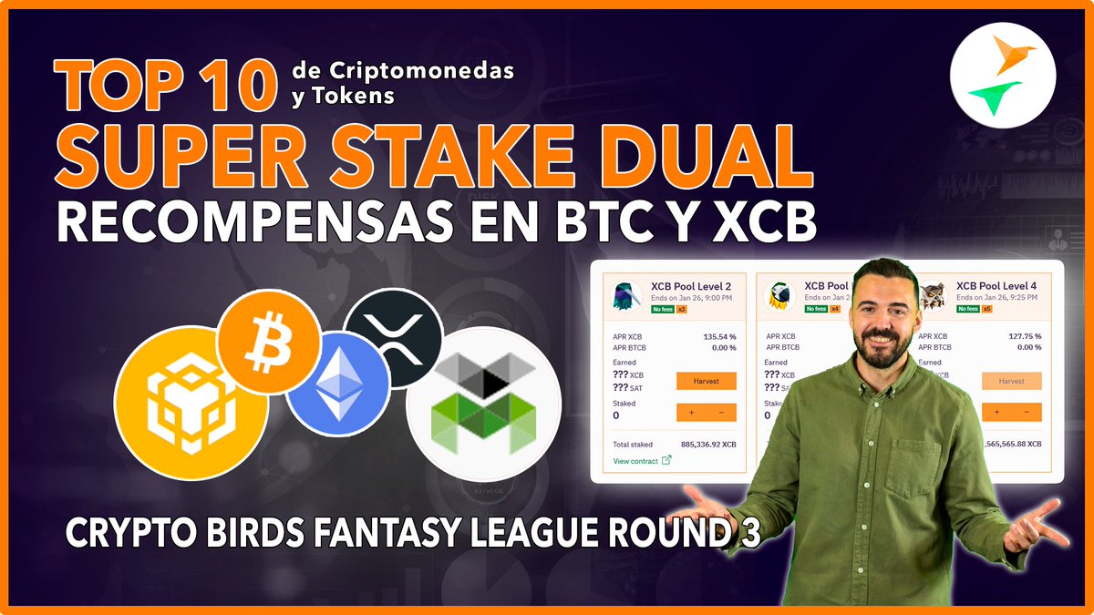 CryptoBirds's tweet photo. 🔝 Mira el nuevo video del #CryptoTOP10 semanal:

✅ Presentamos el Super Stake Dual con recompensas en $BTC y $XCB

✅ Anunciamos la apertura del 3er Round de la #CBFantasyLeague

✅ Comentamos el Top 10 general y las principales noticias de la semana

👉 https://t.co/IMI5CA0Mbc https://t.co/ziYryIT4ae