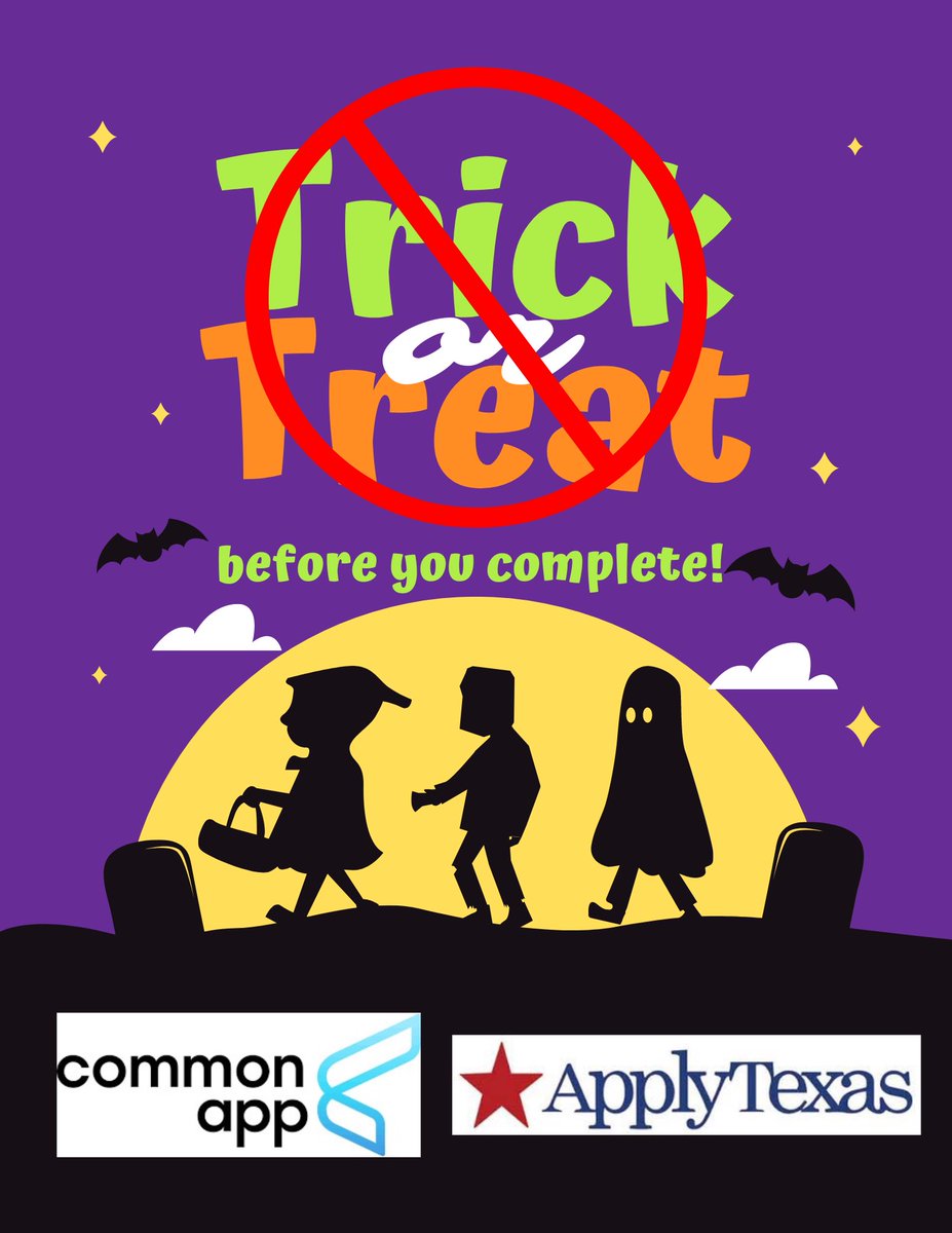 No trick or treat before you complete! 👻🎃Take advantage of this weekend to get your applications done!