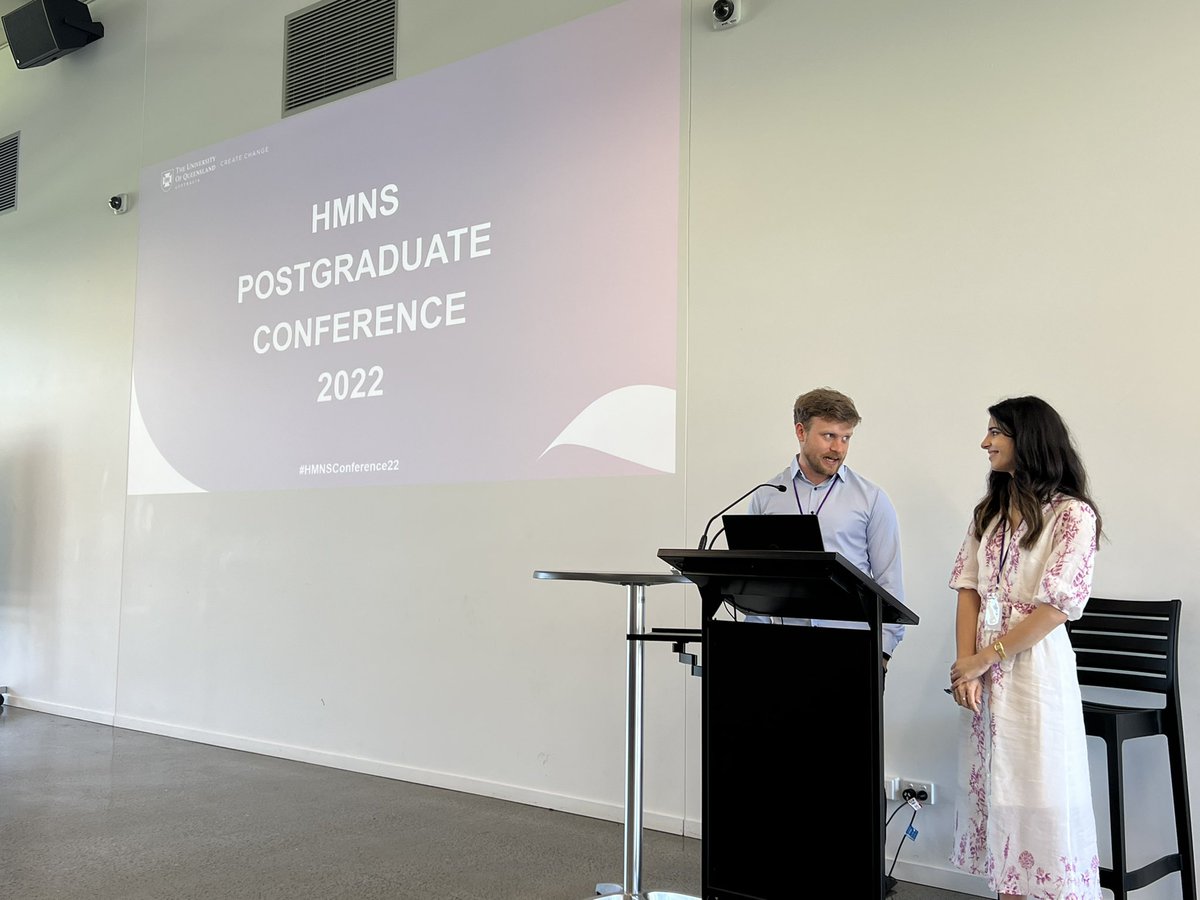 Congratulations 👏👏to <a href="/Riley_Brown96/">Riley Brown</a> and <a href="/LeilaNutrition/">Leila Fathi</a> for organising a successful <a href="/UQHealth/">UQ Health</a> School of HMNS Postgraduate Conference for 2022! 

An excellent opportunity to see the breadth of exciting research projects being undertaken! <a href="/UQ_News/">UQ News</a> #HMNSConference22