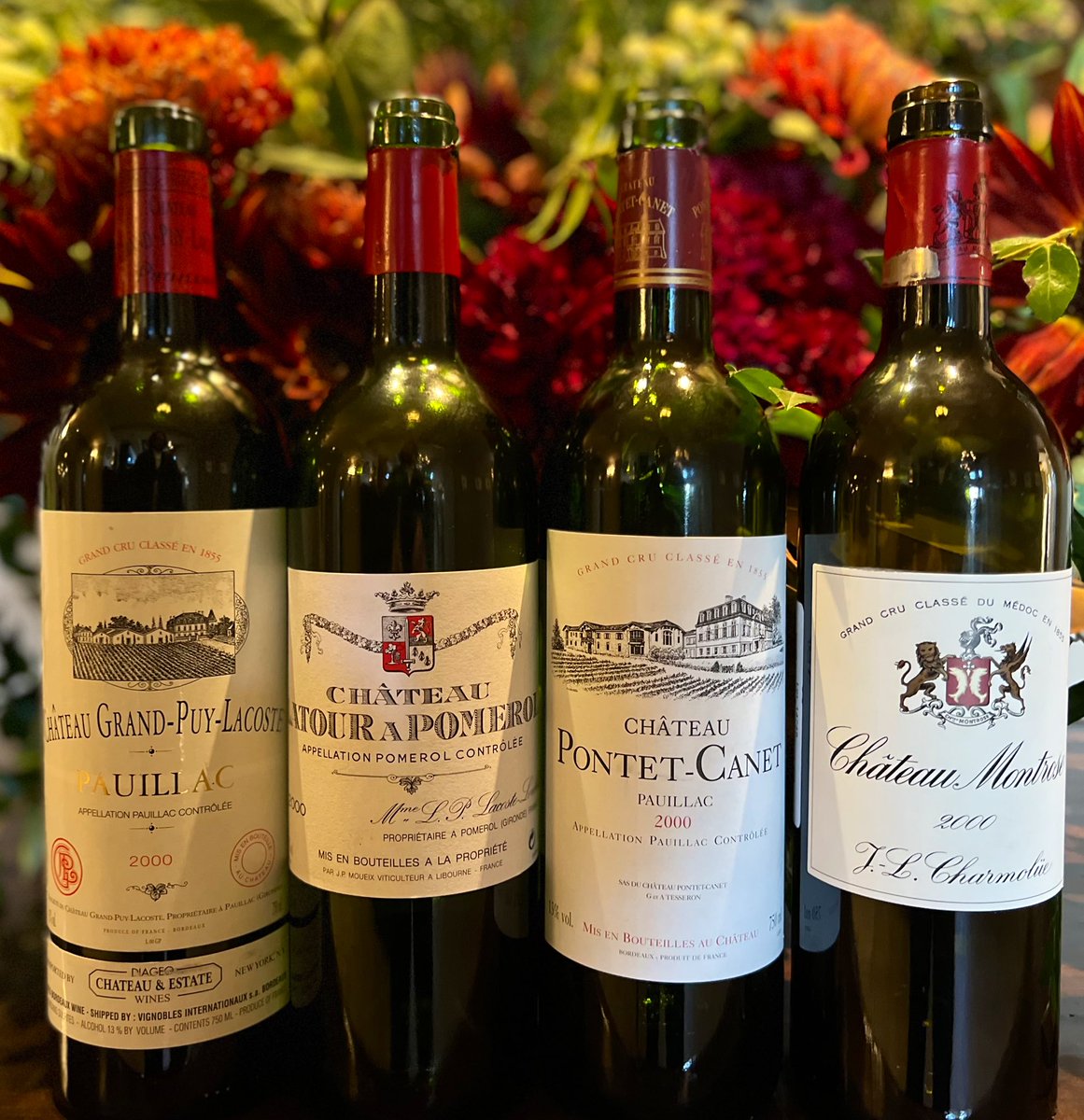 Fun 2000 #Bordeaux comparison. Montrose wins. Decant now, will improve over 5. Keep 25. The others are ready to go now. #wine #winetasting #sommelier