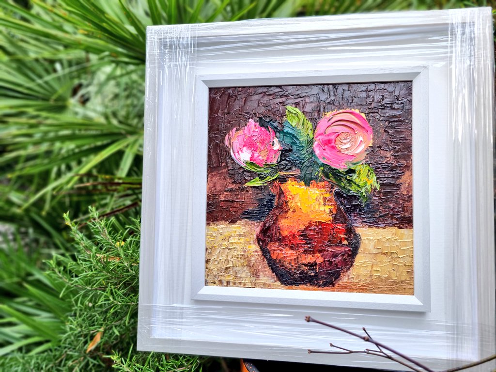 Finished & framed my 'Pink Peony' piece 🎨🙏🏽 Hope you like😊