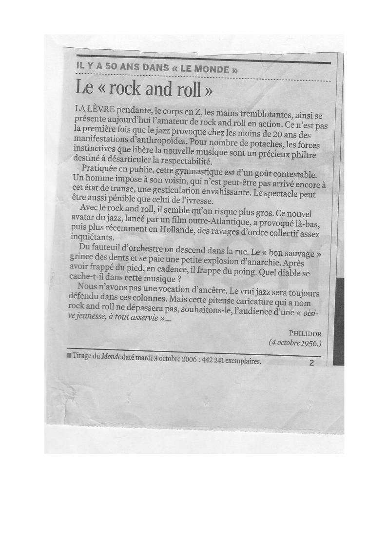 kasimirbisou's tweet photo. @jerryleelewis  c'est la fin ! Mais le dionysiaque ne dort jamais.. et pour tacler les  maitres de l'EAC à la traine des libertés d'expression artistique, aujourd'hui comme hier, ce rappel du Monde qui traitait les rockers de 1956 d'anthropoïdes. fragilité du Monde ! https://t.co/9cpnIvWa0W