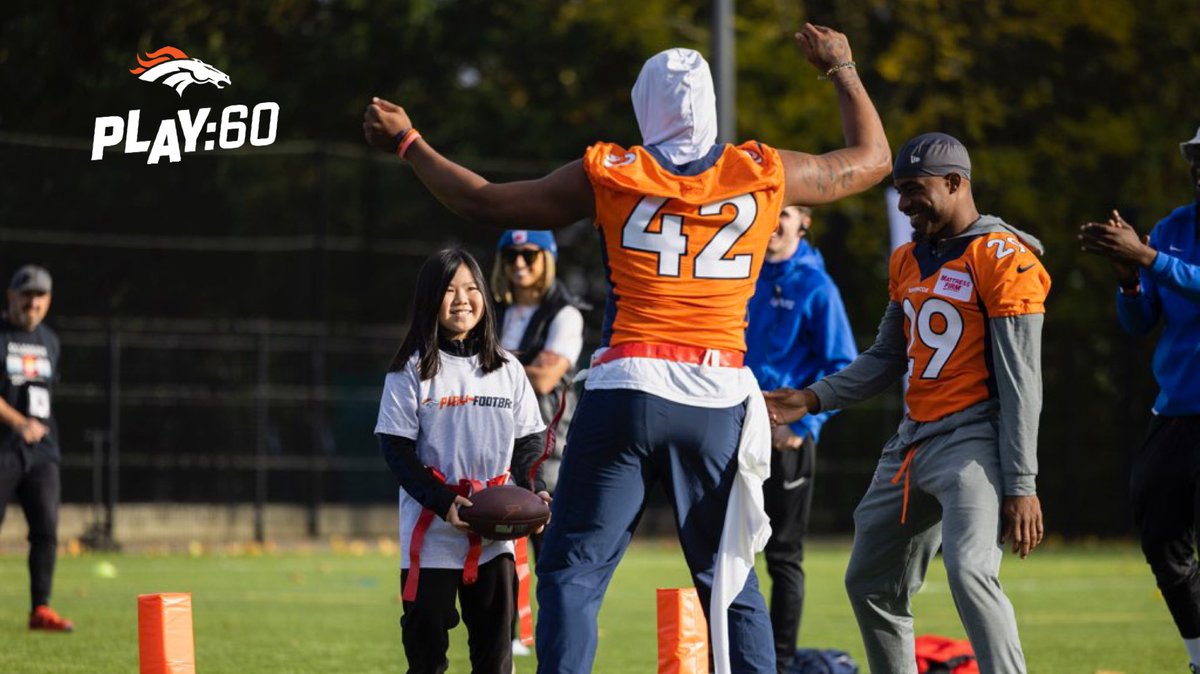 #BeAChampion, no matter where you are. 

Nearly 30 <a href="/Broncos/">Denver Broncos</a> players stayed after practice today to volunteer at a #PLAY60 clinic for 100+ kids from local youth organizations 👏 

#PlayFootball 🏈