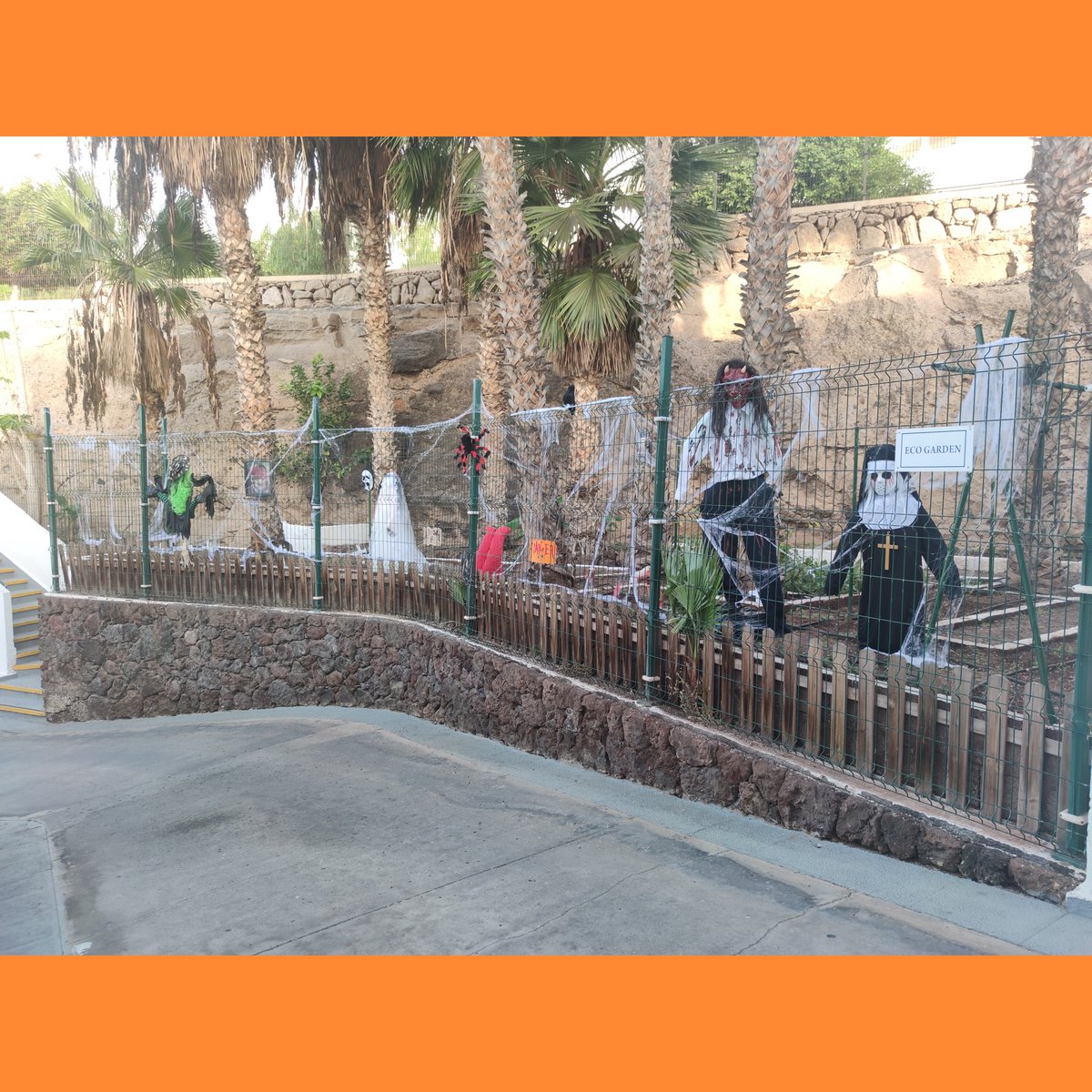 Ya está listo nuestro Eco Garden lleno de criaturas misteriosas para #Halloween en #SunsetBayClub #RecycledcostumeHalloween #RecycleddecorationHalloween #RecycledecogardenHalloween @ElenaDortaRM @thais_MCT @IgnacioBas_ @LuisFelicidad @LayaSbc @arzola_pepi