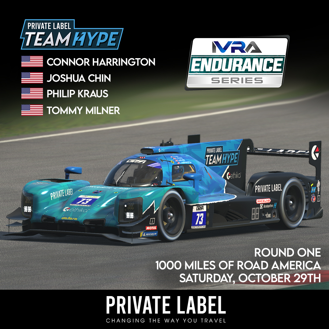 It's the first race weekend of this year's @IVRALeague Endurance Series. We will be fielding the #73 LMP2, representing @privatelabelnyc against an an incredibly talented, international field of drivers. Race starts Saturday at 8:10am ET Broadcast Link: youtu.be/jTPx15B99Wg