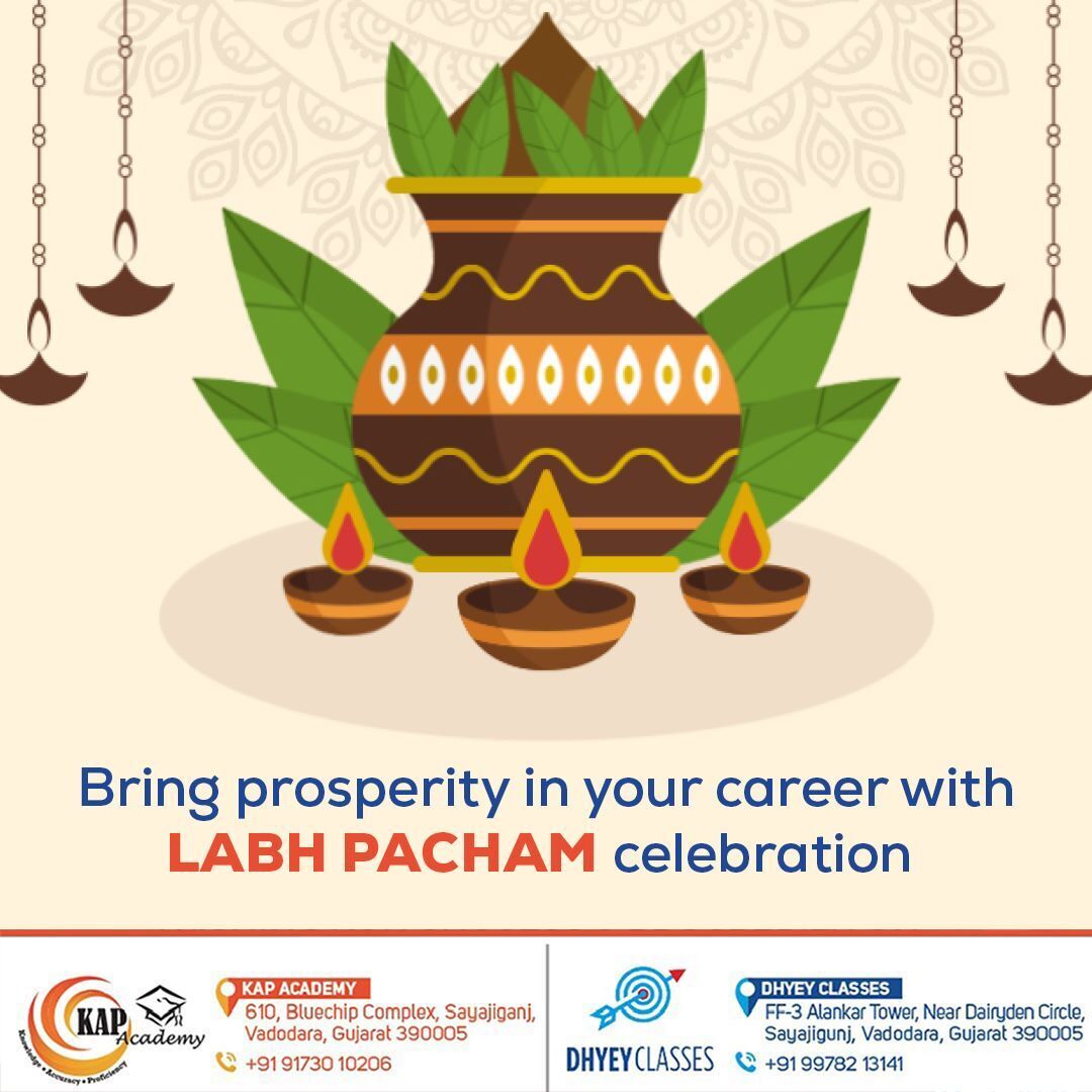 KapAcademy's tweet image. With the celebration of auspicious Labh Pacham, we hope that all our students find their dream career and prosperity. 

#labhpancham #labhpacham2022 #labhpacham #kapacademy #dhyeyclasses #ourvadodara #vadodara #gujarat #india