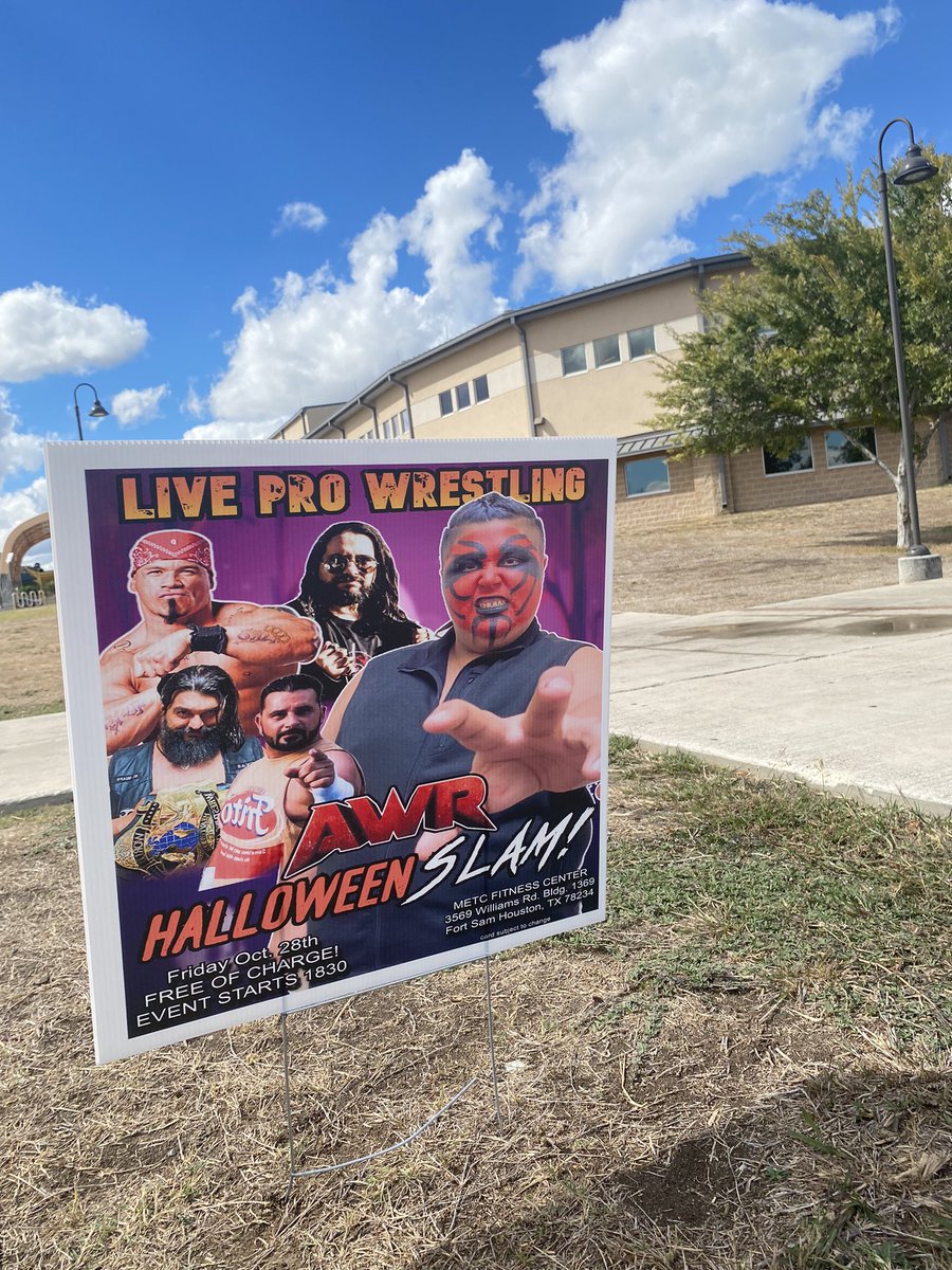 AWRforce's tweet photo. We are here tonight ladies and gentlemen! AWR WILL BE IN ACTION at FT. SAM HOUSTON at the METC Fitness Center for a SPECIAL EXCITING EVENT!

**FREE ADMISSION!**

BELLTIME IS AT 1830(6pm) https://t.co/wm3DDg2c5d