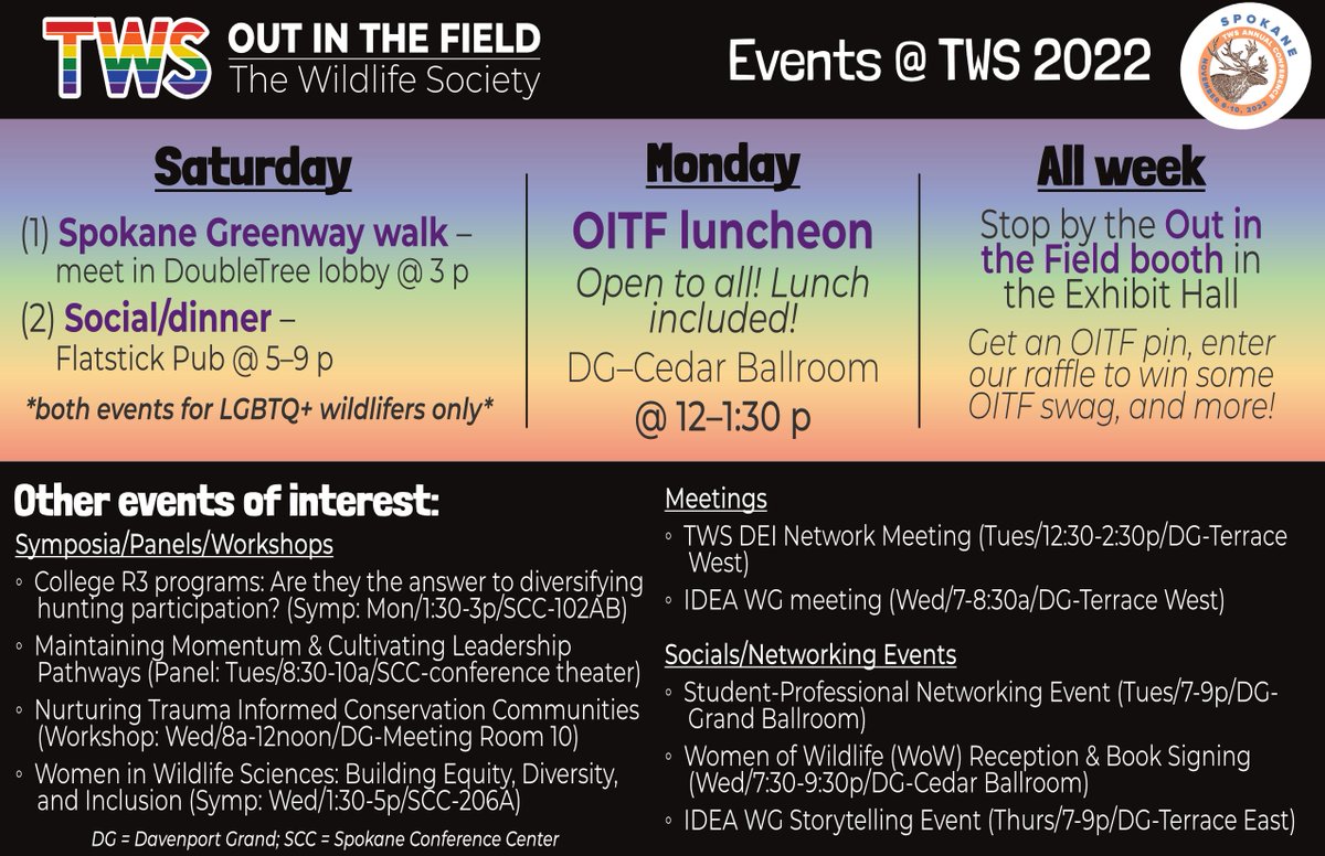 wildlifesociety's tweet photo. Check out the events that @TWS_OitF will be hosting during #TWS2022! https://t.co/Y0l3jJ5ZNE