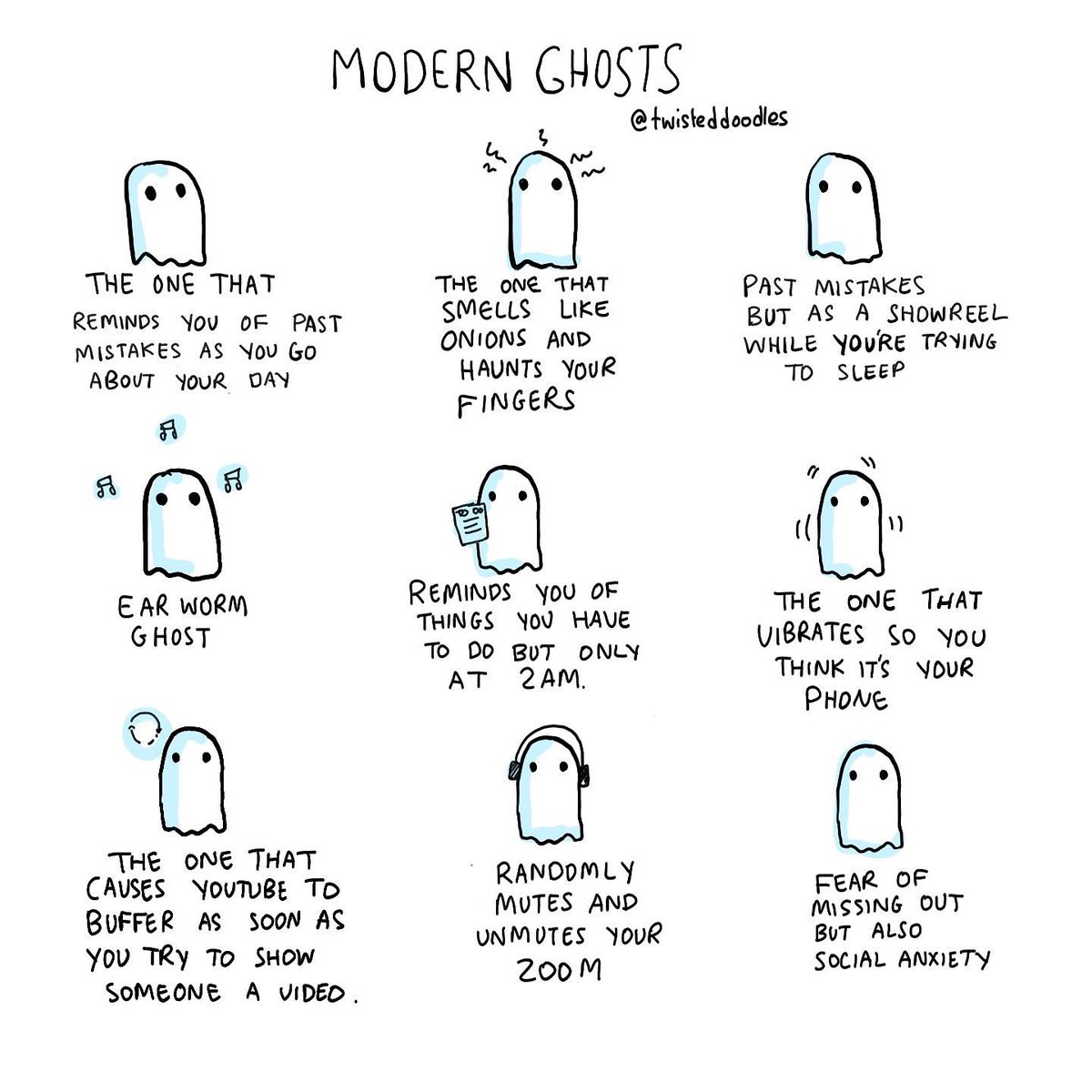 twisteddoodles's tweet image. Modern ghosts