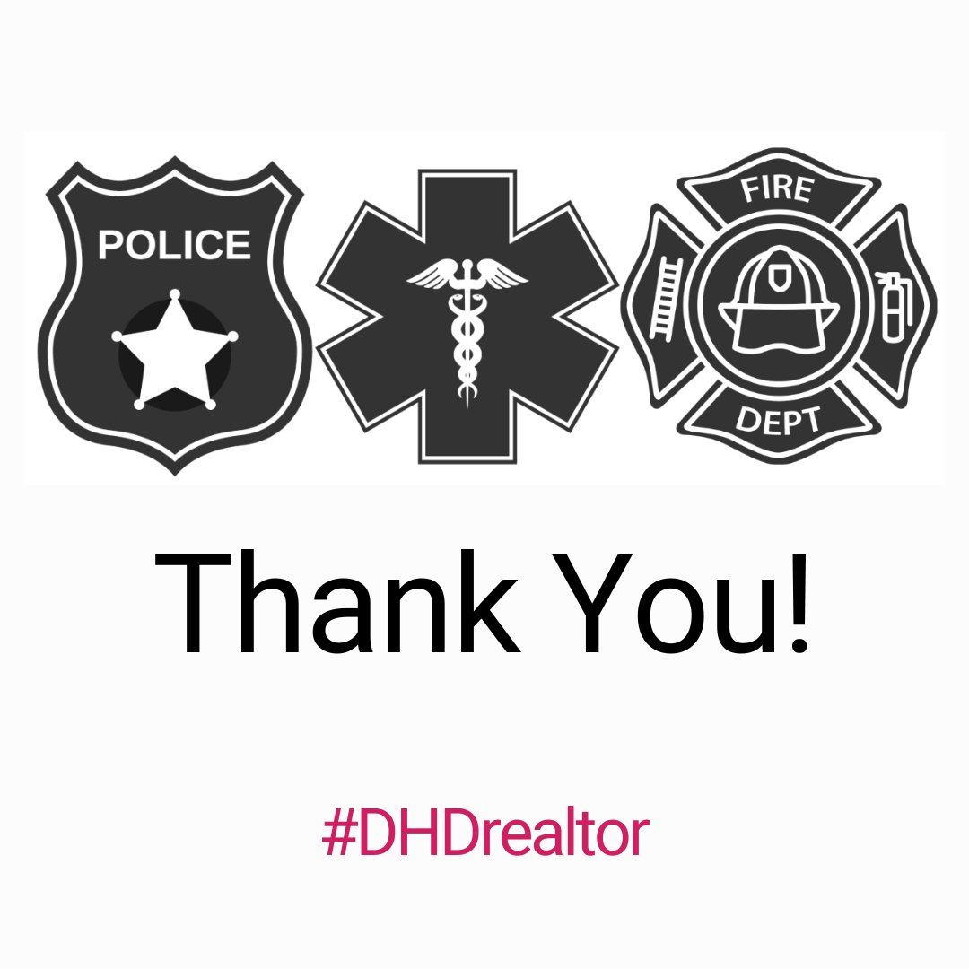DHDrealtor's tweet image. Be safe! 🚓🚒🚑⚕️
Thank you for your service!
#ThankYouFirstResponders #firstresponders #firsttothefight #firstrespondersday #Police #Fire #EMS #ThankYou #home #homegoals #DonnaHaynesDwyer #DHDrealtor #realestate #EXPrealty #realestateagent #DHDhomes #EXPproud #EXPrealtor