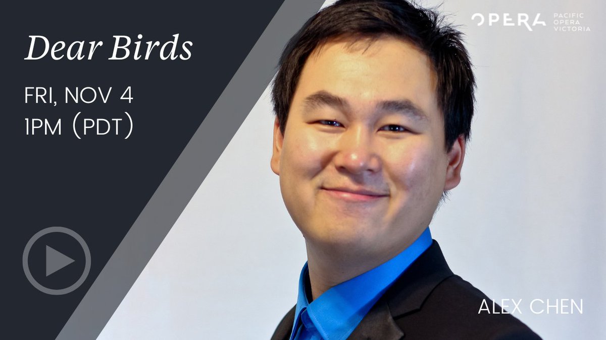 PREMIERES | Fri, Nov 4, 1PM

Journey into the world of the skies with “certified bird nerd”, baritone <a href="/CorvusClavier/">Alex Chen</a>, in his recital, Dear Birds. Focused on the conservation of birds, Alex shares his passion for avians through music.

More of #MusicAlive: pacificopera.ca/event/music-al…