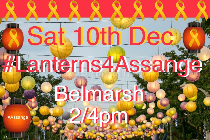 As 2 not cause an overlap between groups please bring #lanterns4Assange with #YellowRibbons4Assange on 2 Belmarsh 2/4pm 2 join in with the JADC & then we could all take r lanterns on the train & take them 2 join #TeamAssange @ Piccadilly,hope that works ok #UnitedWeWin✊❤️🎗🏮
