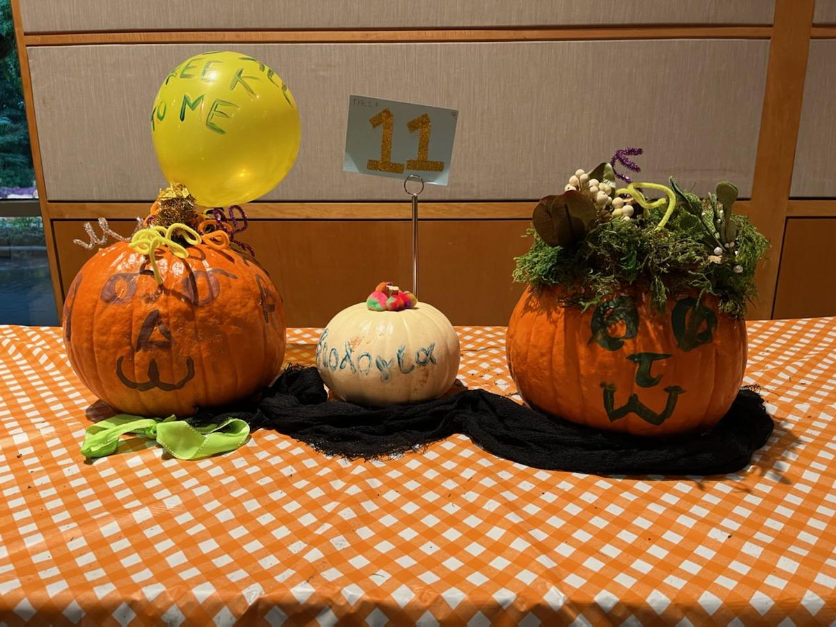 AparajitaD's tweet photo. Just two pumpkins hanging out . Very g(r)eeky of us π#CompBioInfoUTSW https://t.co/wiQwzJLS42