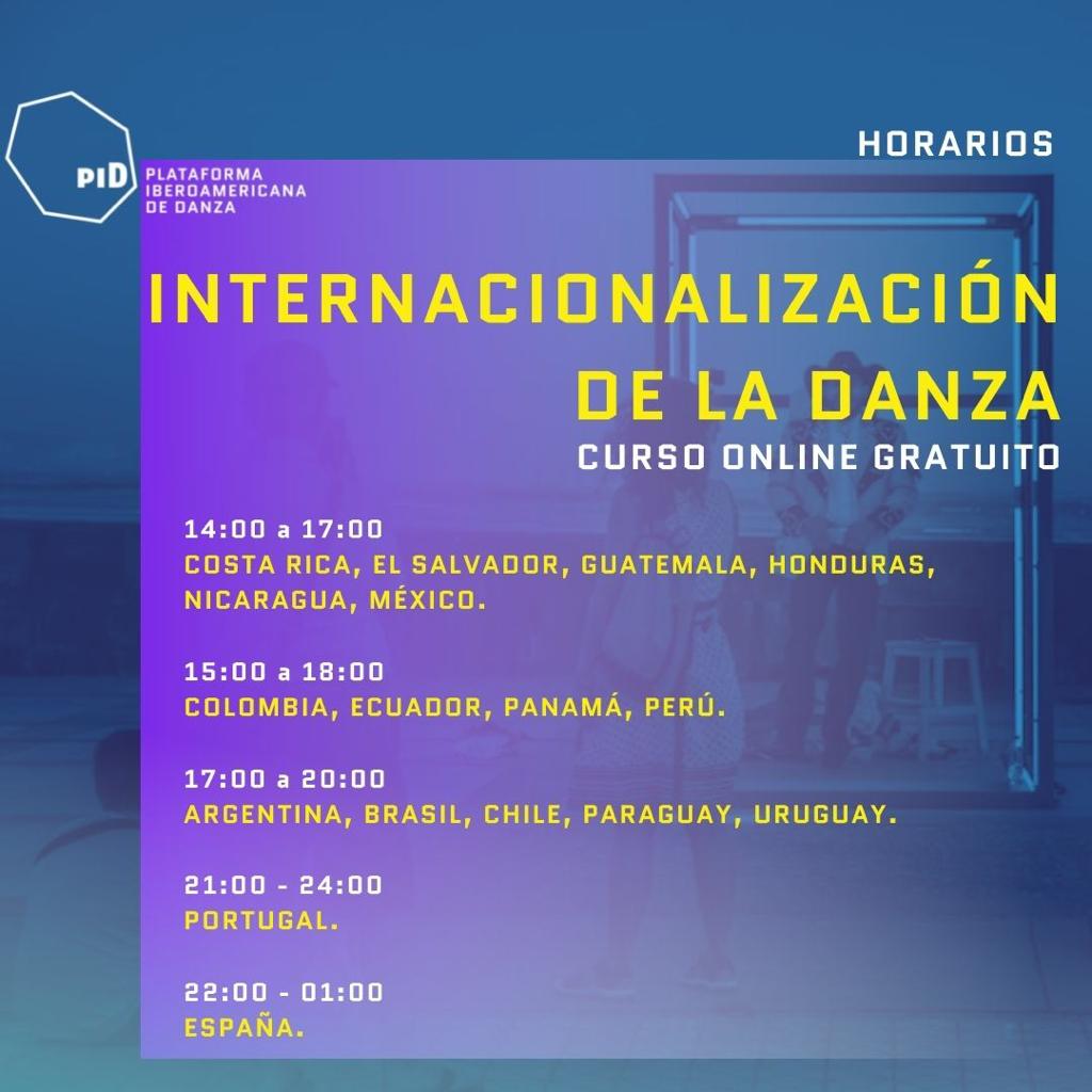 Últimas horas para inscribirse a este curso online y gratuito que se dictará en 4 módulos: difusión, producción, política pública y diplomacia cultural.

Estos son los horarios de los 4 encuentros por país. Los encuentros serán 3, 10, 17 y 24/11 .

+ info: conexionespid.info