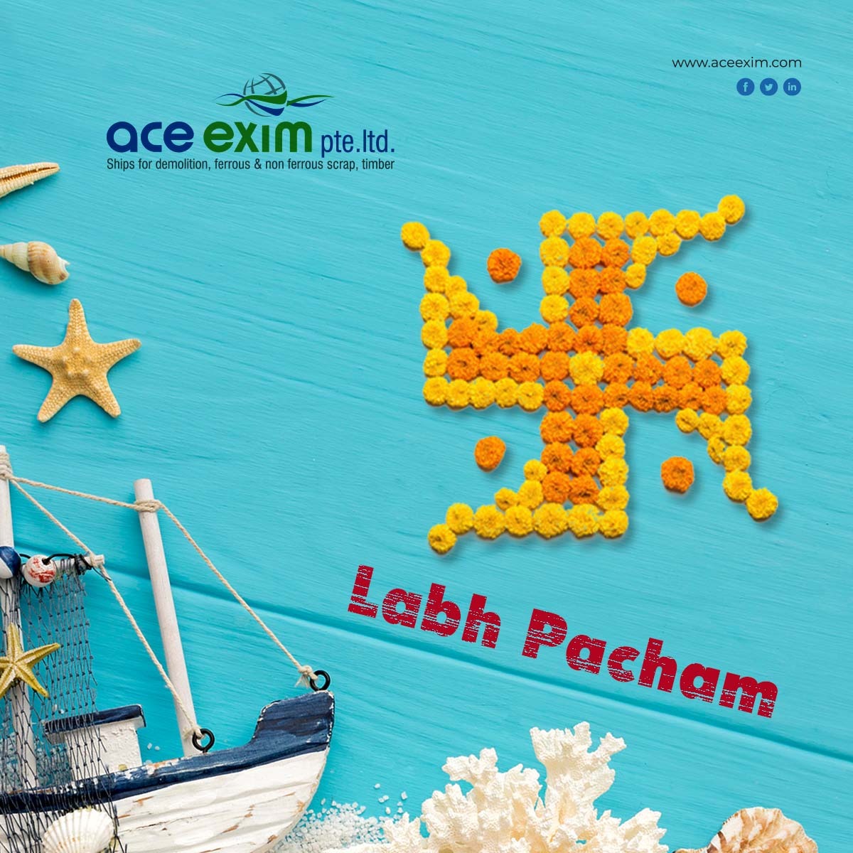 HAPPY LABH PANCHAM
.
.
#aceeximpteltd #happylabhpacham #labhpancham #ShubhMahurat #bestwishes #LabhPancham2022 #labhpanchamwishes #festivevibes #festive #indianculture #festivaloflights #NewStart #wishes #labhpacham #celebration