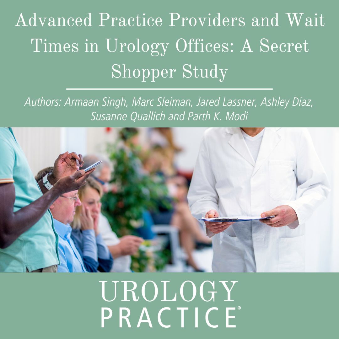 We examined the impact of APPs on new patient wait times in a real-world sample of urology offices. bit.ly/3sFI5Cx By: Armaan Singh, @marcsleiman1, @JaredLassner, Ashley Diaz, Susanne Quallich and @marthpodi