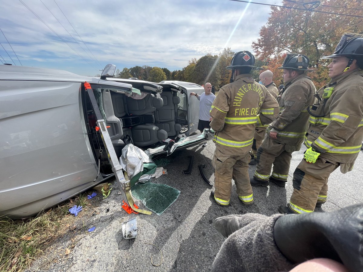 Huntersville Fire on Twitter "*CRASH* Stations 1, 3 & Car 2 responded to an MVC, overturned