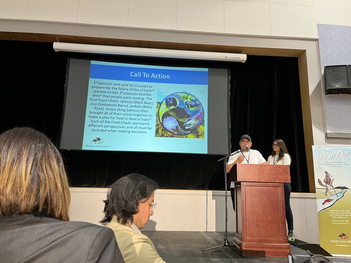 Ok_WaterBoard's tweet photo. An excellent place to start the convo regarding protection of Okanagan-Okanogan water for all,
Syilx nation member Tessa Terbasket & Upper Nicola Band’s Brian Holmes present on the “Syilx siwɬkʷ Strategy: ks‿kəɬqayxʷntim iʔ siwɬkʷ (We will protect the water)” #olwsf2022 https://t.co/1ay4OgAVni