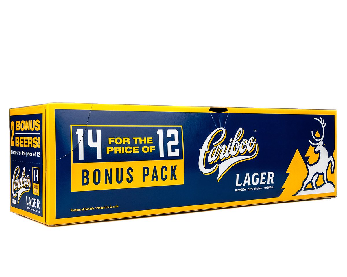 LIMITED EDITION #CaribooLager “14 for the price of 12” bonus packs are available at private retailers in #BritishColumbia and are moving fast! 

Check in with your local Cariboo retailer in BC and #Alberta to grab yours while you can! 

#CaribooBrewing