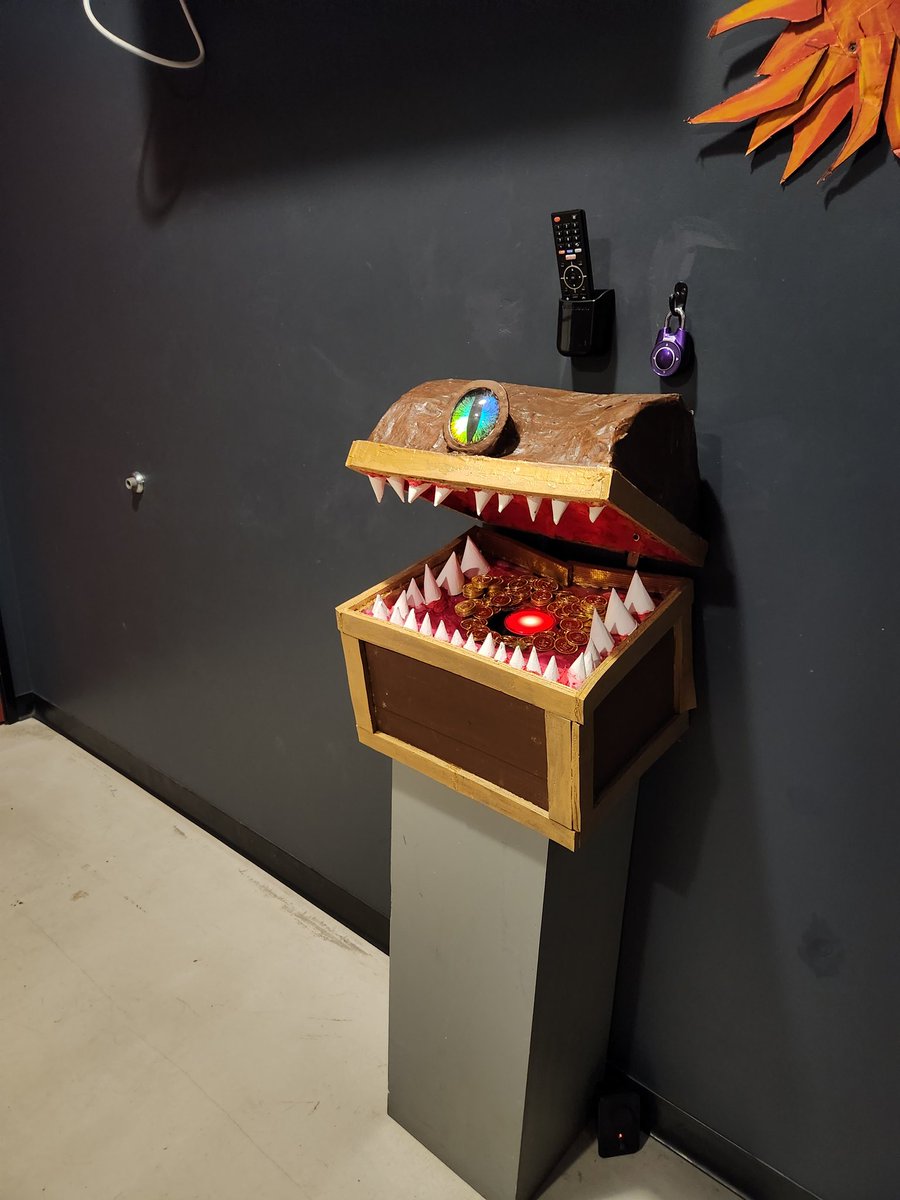 Steve Ross❤🎙🎧 (@steverossvoice) on Twitter photo I have a really neat job 😁❤️
Everyone, say hi to Chester, the Mimic that I made that guards our "I win" button at our branch of <a href="/RedDoorEscape/">Red Door Escape Room</a> Rooms
#Halloween #fridaymorning #dnd #dungeonsanddragons #monster #mimic #decor I have a really neat job 😁❤️
Everyone, say hi to Chester, the Mimic that I made that guards our "I win" button at our branch of <a href="/RedDoorEscape/">Red Door Escape Room</a> Rooms
#Halloween #fridaymorning #dnd #dungeonsanddragons #monster #mimic #decor