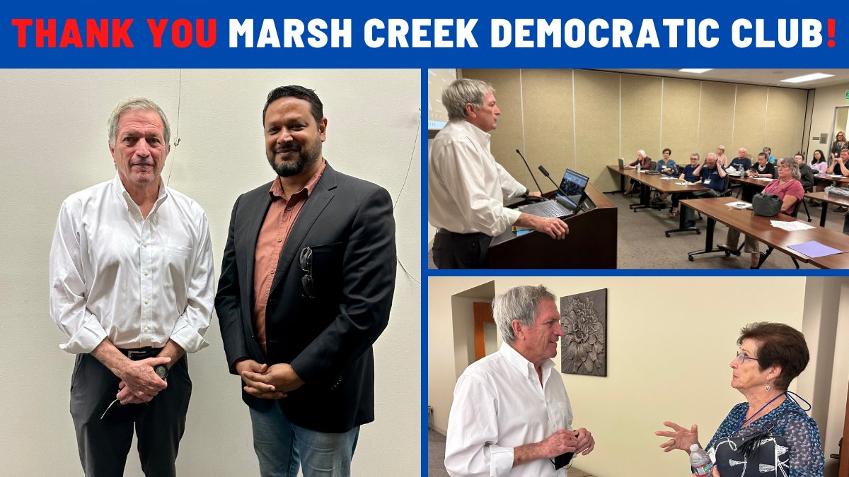 I had the opportunity to speak with the Marsh Creek Democratic Club at the Brentwood Community Center on our work and what’s at stake in the Midterms. Thank you for hosting me!