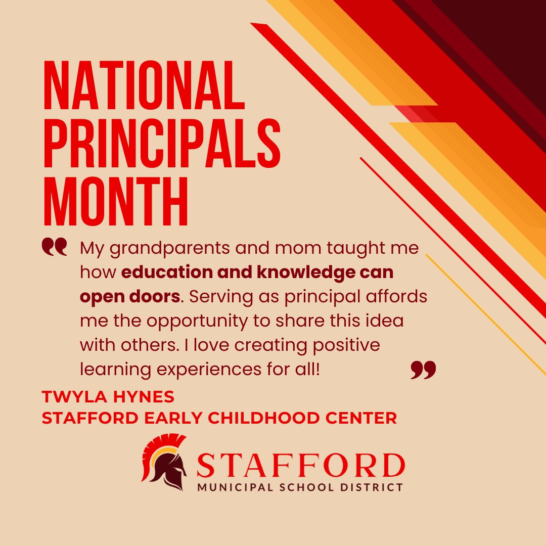 StaffordMSD's tweet image. &quot;Education and knowledge can open doors,&quot; which is exactly why @SMSDECC Principal Twyla Hynes works wonders here! We&apos;re grateful for her magical engagement and leadership at #StaffordNation #NationalPrincipalsMonth #SMSDECC
