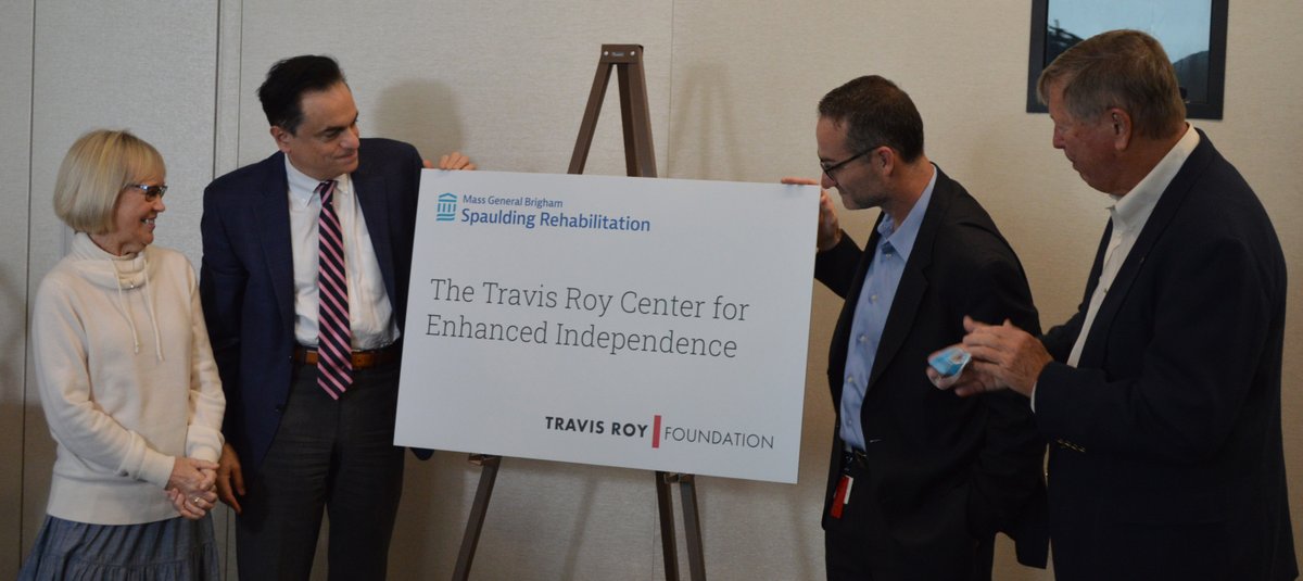 Travis Roy Foundation, Spaulding Announce Major Gift, Naming The Travis Roy Center for Enhanced Independence at Spaulding. The mission is to accelerate independence and quality of life for those with tetraplegia and to serve their families and caregivers. bit.ly/3SMAkFw