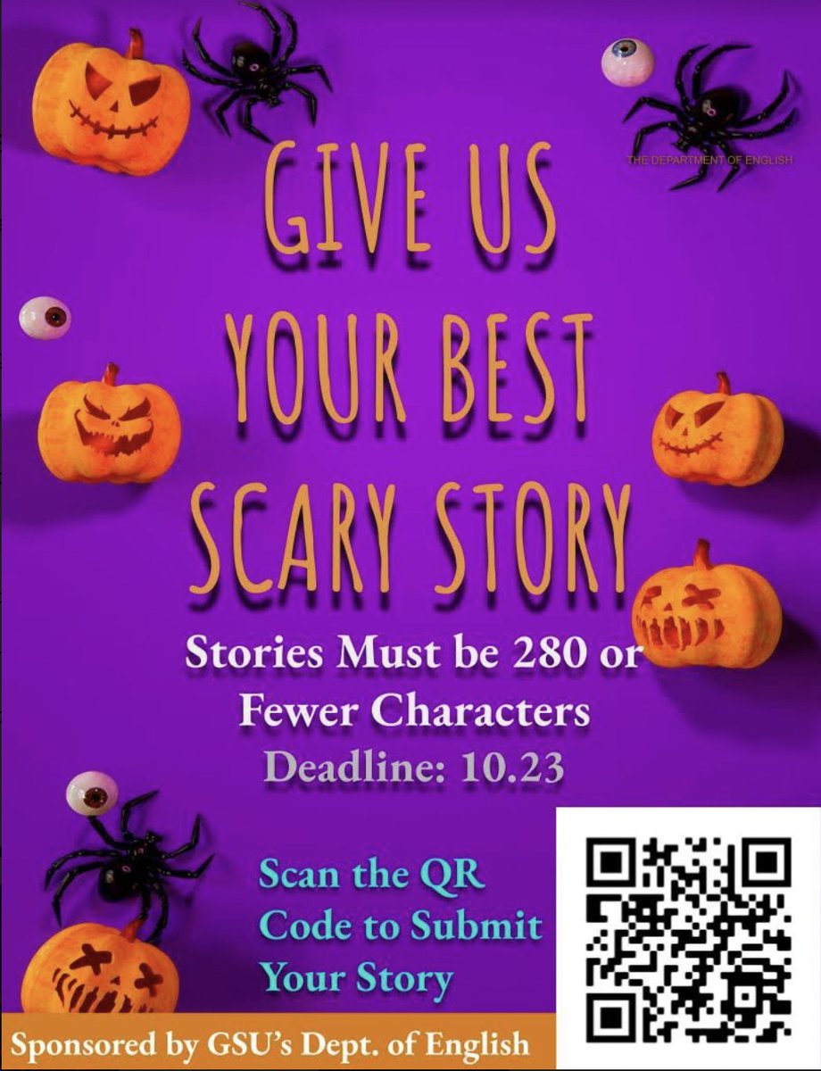 GaSo_writling's tweet photo. EXTENDED UNTIL TUESDAY (11/1 at 11:59 PM). It's that time of the year! Leaves are falling. Cold is (kinda) arriving. Costumes are being prepared. Decorations are up. Spooky writing is needed. 
Give us your best! Submit now. https://t.co/6KJ8tkUKNR