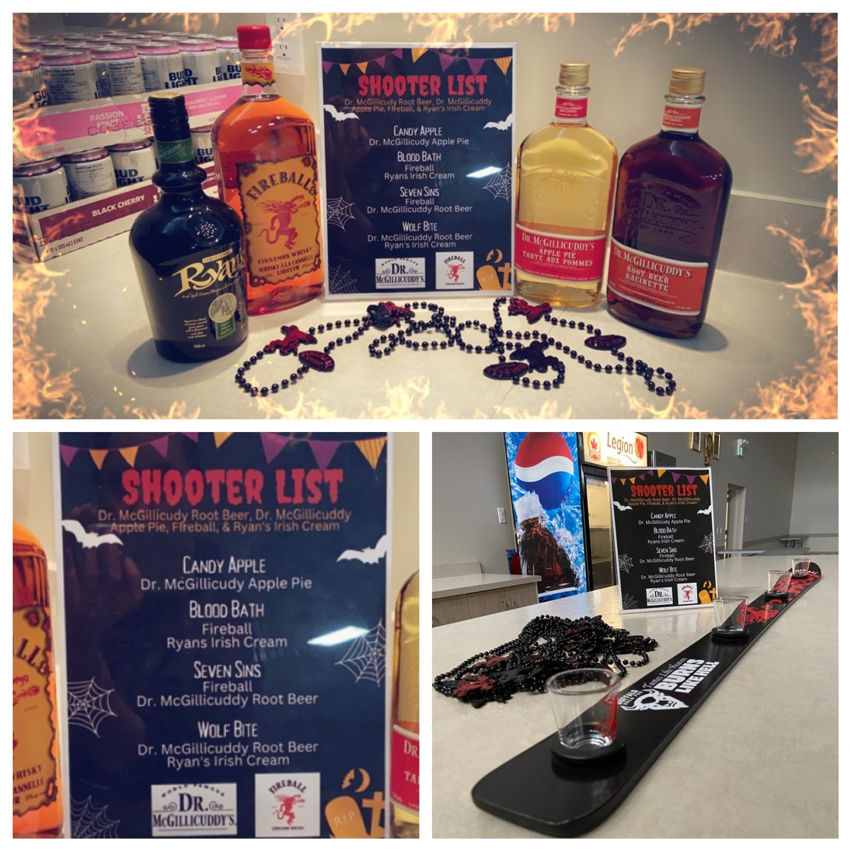HalfPeeledBeats's tweet photo. The kind folks at the @BuffaloBrewPub1 delivered our beverages today and dropped off a shot-ski in preparation for tomorrow's fun. Which shooter are you trying? 🥃 🤔. Tickets for the Ha Ha Halloween Spooktacular are still available at Pharmasave in Swift Current. https://t.co/tcABzaqDMy