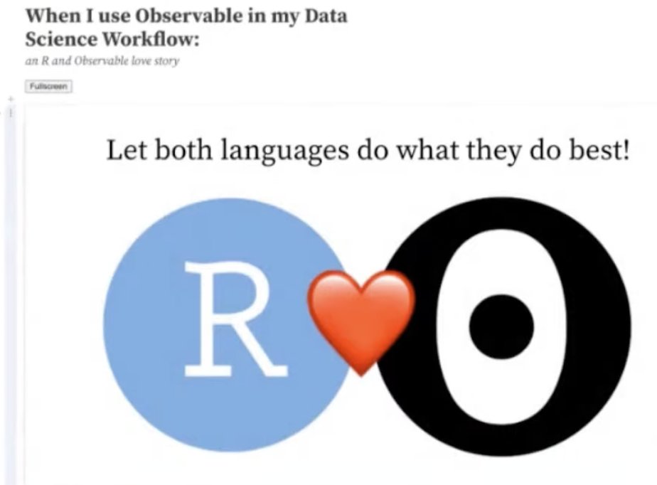'An R and JS love story': using both to make sense of messy data - @Mayacelium at the @observable user conference on using #Rstats + Observable #JavaScript youtube.com/watch?v=yqt-IA…