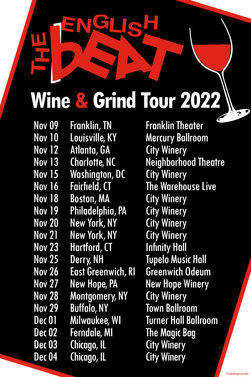 #FORKSTER Upcoming Tour News! GET READY #America: @TheEnglishBeat Wine & Grind Tour 2022 @Professor_Bobby @fred_baliad @LeMystiquemusic @katyekellyeand1 @indefenseofska @thisisskaradio @SonyaYbarra @mattpinfield @Wrix2 @SoundSaidLook @SKARadioLive @rudeboyskaradio