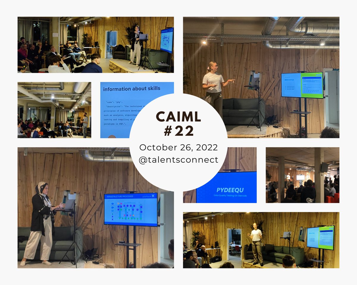 CologneAIML's tweet photo. On Wednesday, we finally had our first in-person #CAIML meetup after more than 2.5 years. A big thank you to our amazing speakers and to the fantastic team at @talents_connect. We'll soon start to plan the next meetup in January 2023 and we look forward to see you then 👋🏼 https://t.co/FIPCM6sUjb