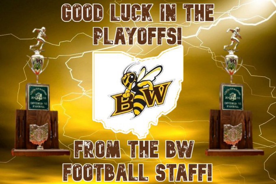 The best time of year. Playoff football time in Ohio! Good luck and good health to all teams and future Yellow Jackets!!!