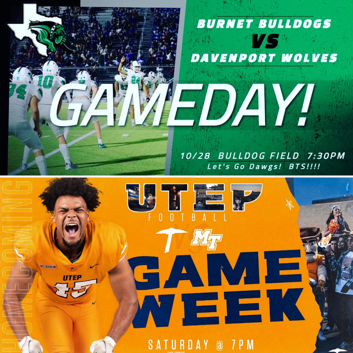 💚🐾🏈🤍 🧡⛏️🏈💙