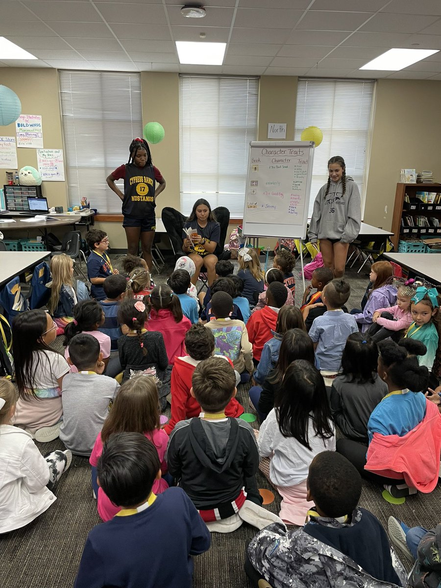 Thank you so much <a href="/CyRanchGBB/">Cypress Ranch Girls Basketball</a> for coming to read to first grade <a href="/WarnerCFISD/">Warner Elementary</a>! We loved the pumpkin, and the story! <a href="/CyFairISD/">Cypress-Fairbanks ISD</a> <a href="/CyRanchHS/">Cypress Ranch HS</a>
