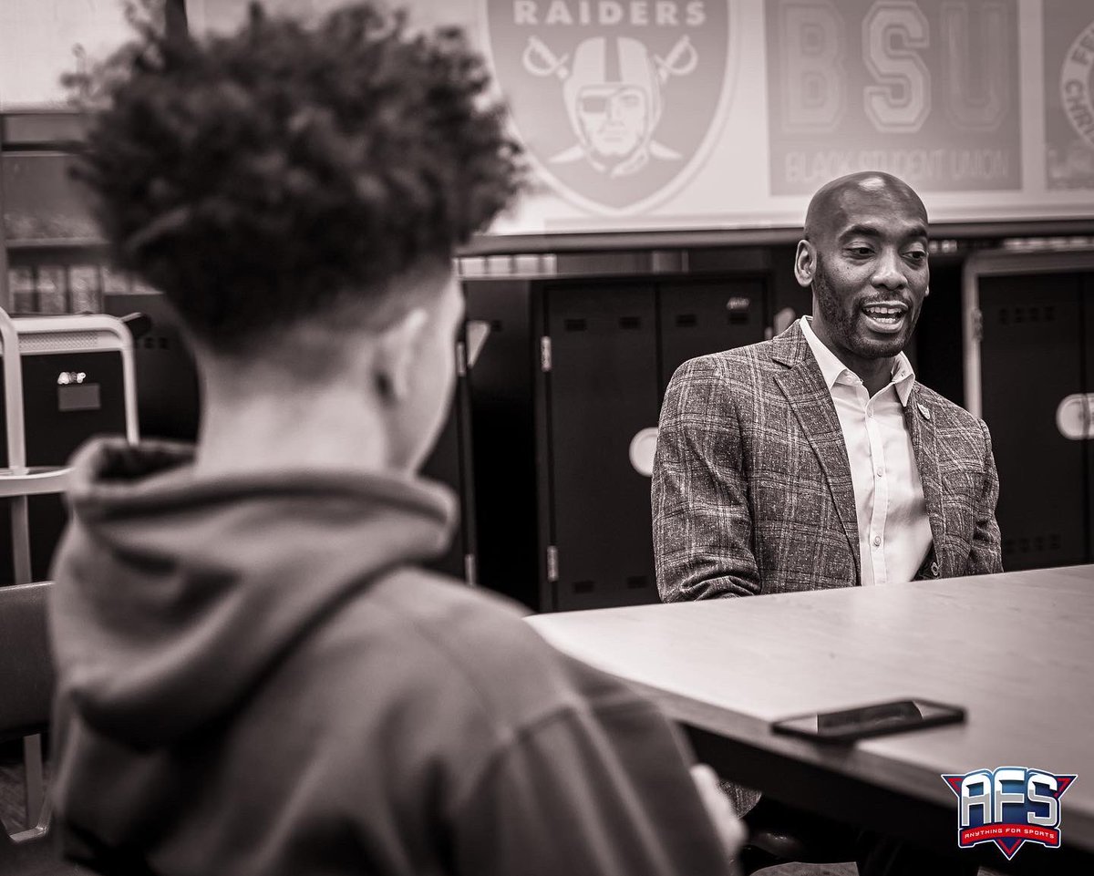 anything4sports's tweet photo. We experienced a showing of true leadership as the NFL’s first black CFO @mdcrome of the @raiders gave an empowering speech at Liberty High School as the guest speaker for their Fellowship of Christian Athletes @FCALasVegas Program. https://t.co/kcz72j6HSQ