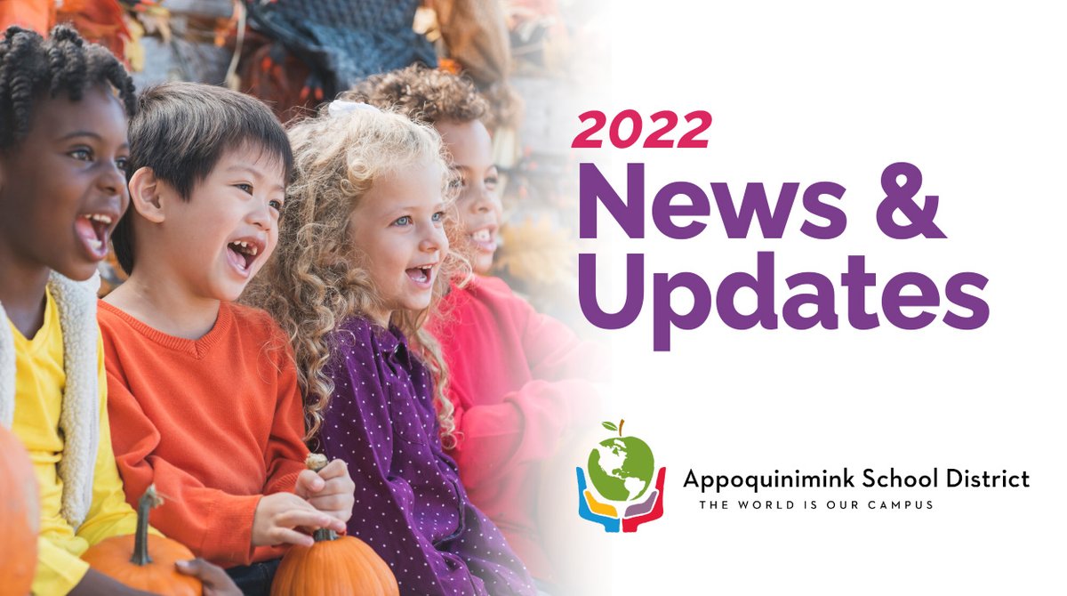 AppoSchools's tweet photo. October 28: Superintendent's Newsletter - The Appoquinimink School District issues a monthly update to staff, families and friends. Open this story to learn about the people, places and things making news in our schools and district. https://t.co/IOXhLtBIW0 https://t.co/kecs1ULgsH