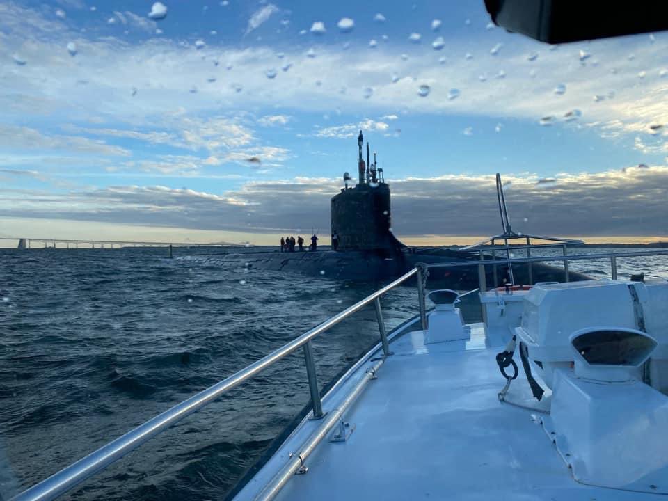 WildFireEvents's tweet image. Parked submarine in the bay. Parents weekend? Always appreciate unique equipment we rarely get to see