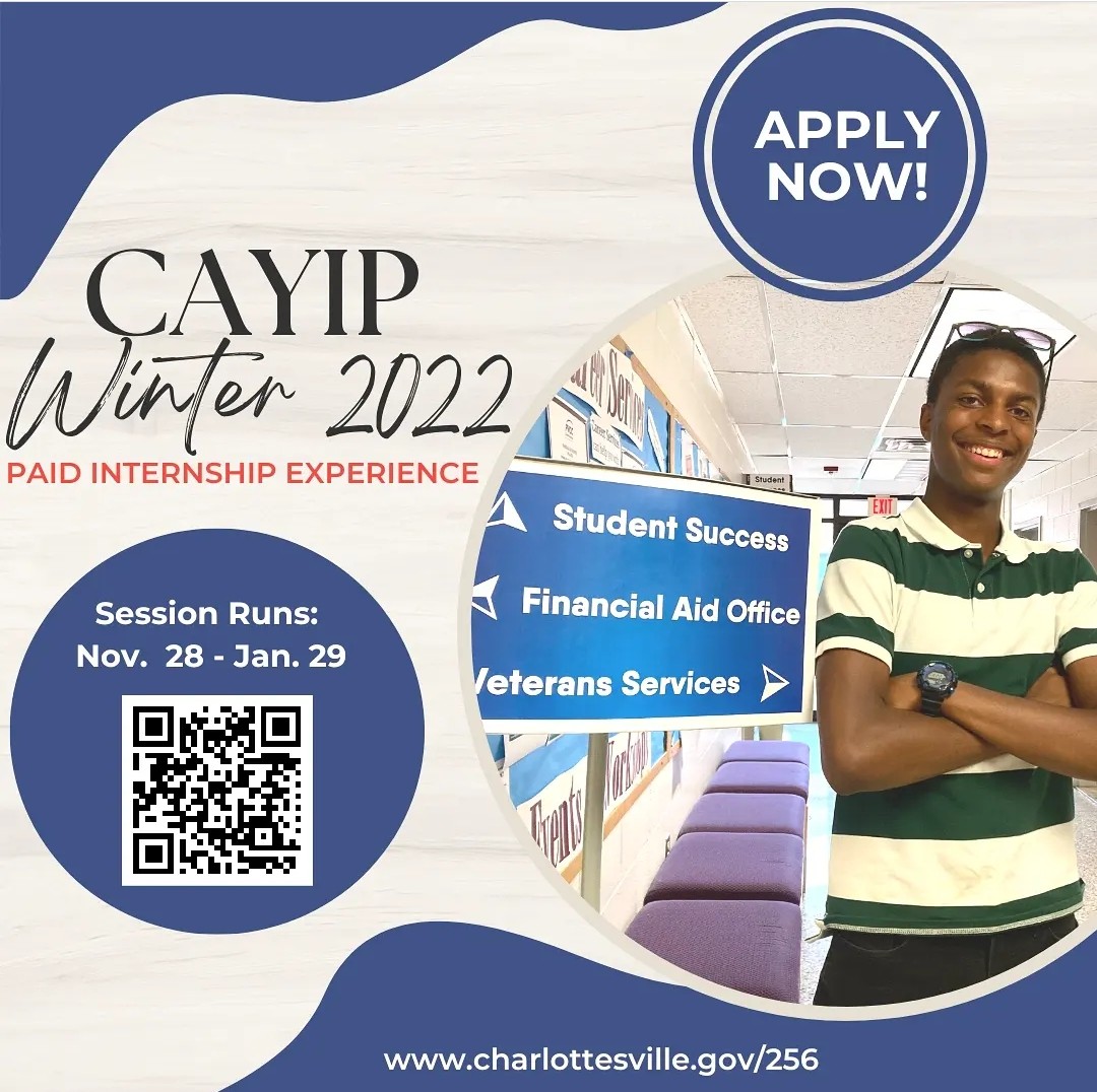 CAYIP (@cayipcville) on Twitter photo Cville youth 14-21 <a href="/CAYIPCville/">CAYIP</a> has opened the application window for the winter cohort!
This is a paid internship opportunity. #engagedcommunity #empoweredyouth
#teen #internship #Charlottesville Cville youth 14-21 <a href="/CAYIPCville/">CAYIP</a> has opened the application window for the winter cohort!
This is a paid internship opportunity. #engagedcommunity #empoweredyouth
#teen #internship #Charlottesville