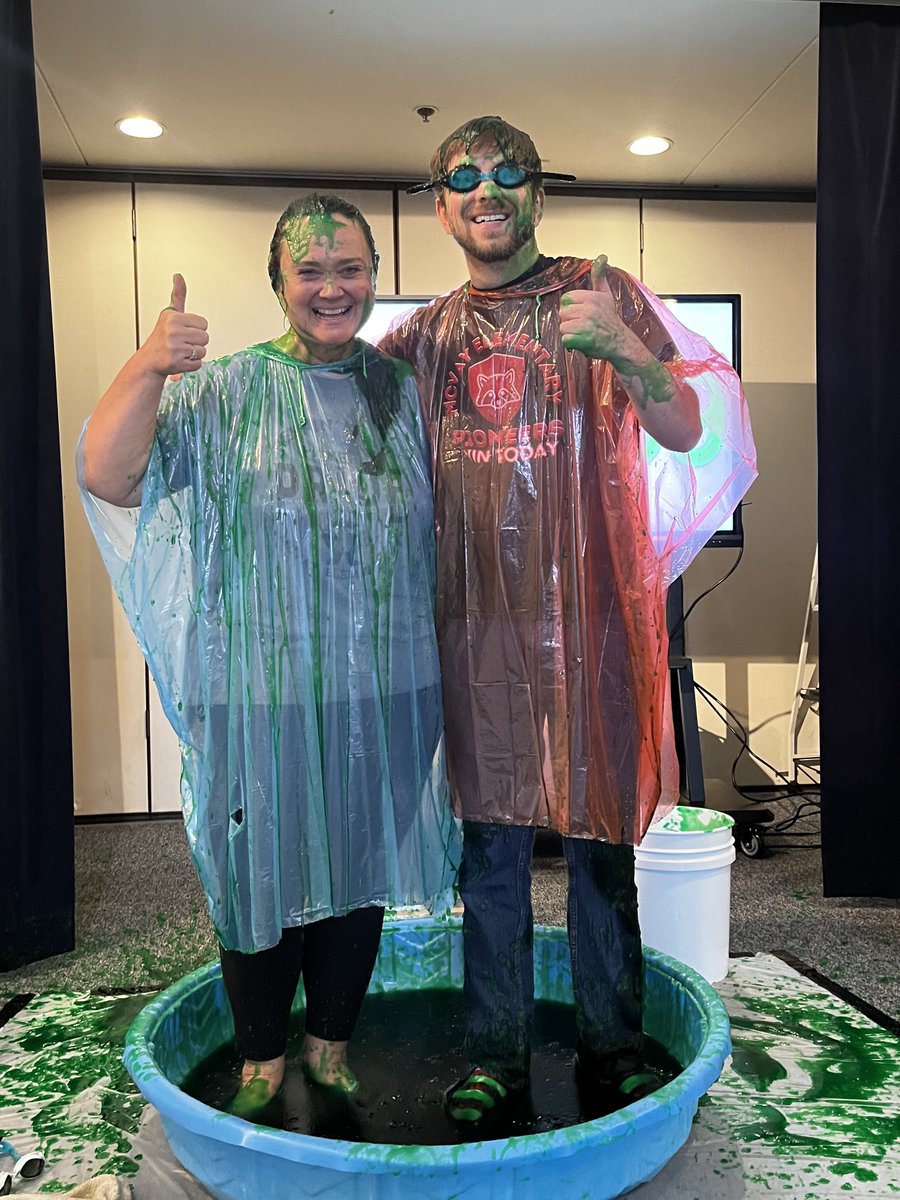 McVay Elementary Pioneers raised over $16,700💵💵for its annual Walk-a-thon to support the PTA! Mr. Fullen and Mrs. Hayes kept their promise and got SLIMED to celebrate the amazing accomplishment of our students!! #WCSWhereUBelong <a href="/WCSOH/">Westerville Schools</a> 
#PioneerPRIDE #SLIMETime <a href="/Nickelodeon/">Nickelodeon</a>