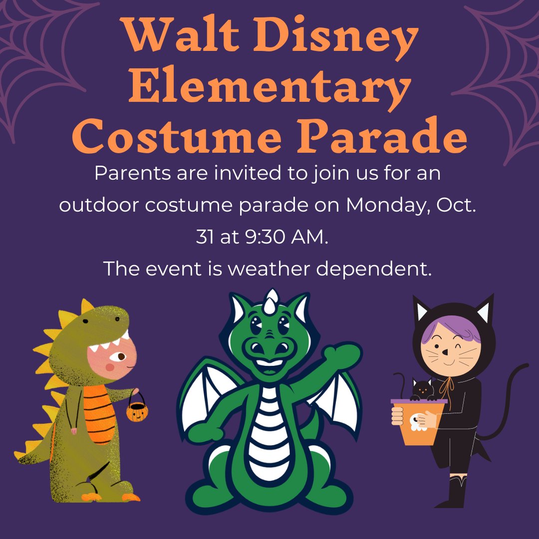 Parents are invited to join us for an outdoor
costume parade on Monday, Oct. 31, at 9:30 AM.
Masks and accessories that resemble a weapon are not
allowed. The event is weather dependent. Information
will be sent out early Monday if the event is cancelled
due to weather. #GCpride