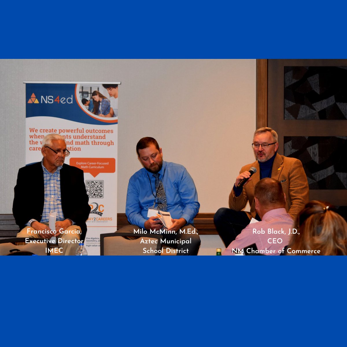 Thought-provoking panel discussion of Rob Black, President/CEO of the NM Chamber of Commerce; Francisco Garcia, Executive Director of the Interstate Migrant Education Council (IMEC); &amp; Milo McMinn, Director of Career &amp; Technical Education for Aztec Municipal School District. #CTE